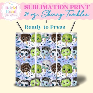 Ice Cream Paletas | Sublimation Print | Ice Cream Pops | Spooky Season Halloween Tumbler Wrap | Ready to Press | Ice Cream Popsicles