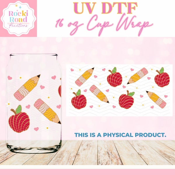 Maestra Conchas (645) |UV Dtf Cup Wrap 16oz. Glass | DIY Cup | Teacher Appreciation | Back to School | Teacher Gift | Trendy Wrap | Conchita