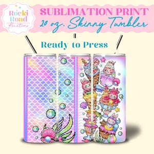 Ice Cream Labubu | Sublimation Print | Cute Monsters | Spooky Season Tumbler Wrap | Summer Tumbler Cup | Ready to Press Transfer
