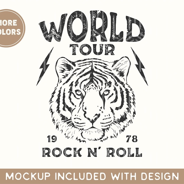 World Tour Tiger Png | Digital Download Bundle | Rock n Roll Png | Tiger Png | Digital Download | Sublimation Png | Png Files