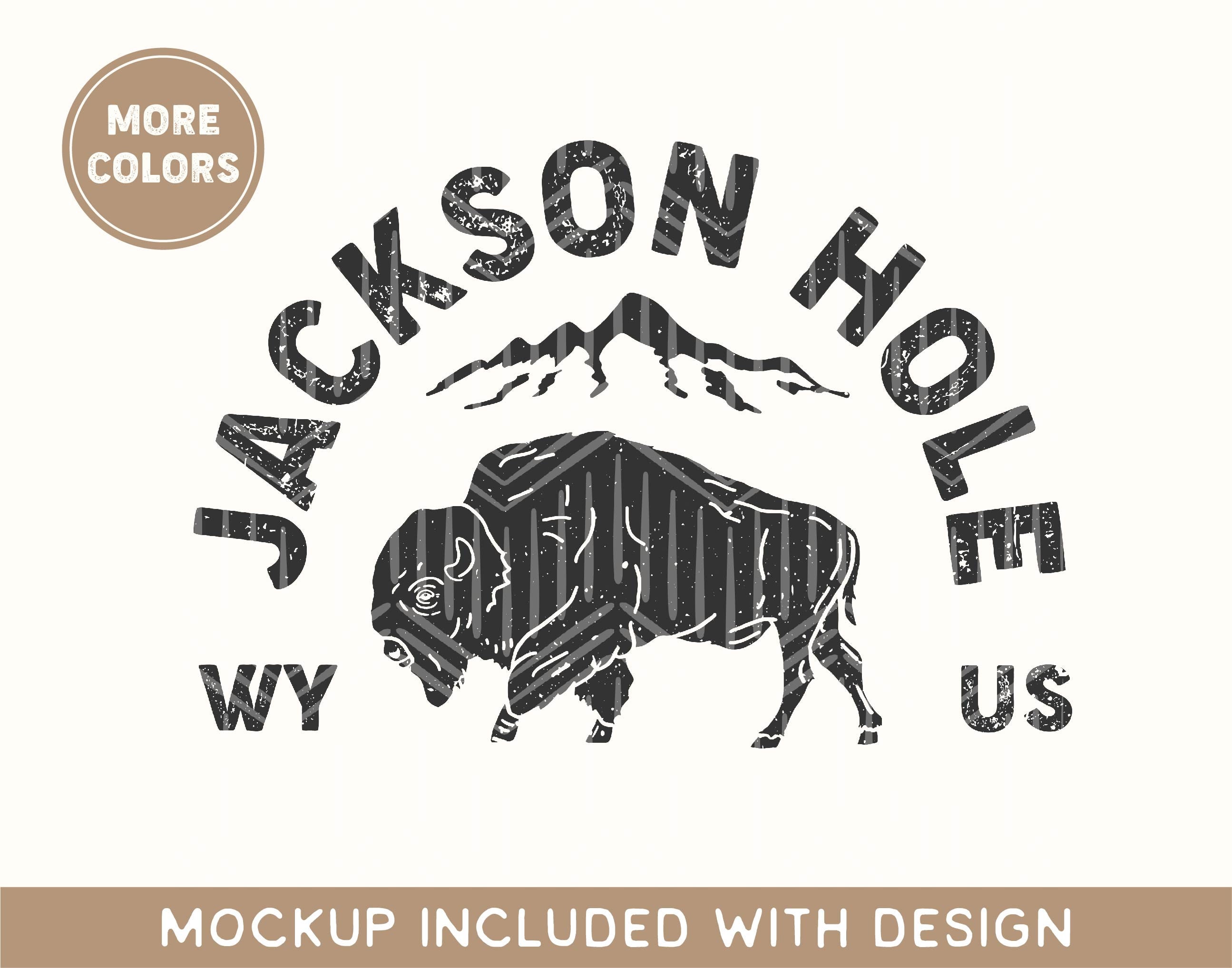 Jackson Hole Png Digital Download Bundle Png Bundle Bison Buffalo Png