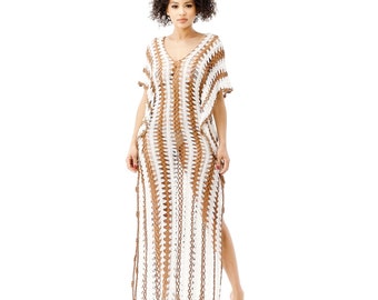 White Crochet Tunic Cover Up Dress | Crochet Pattern | Boho Cover Up Beach Dress | Beach Wear