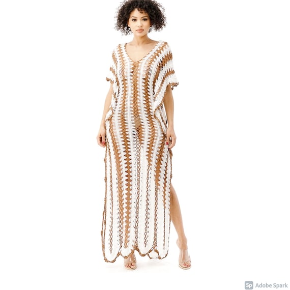White Crochet Tunic Cover Up Dress | Crochet Pattern | Boho Cover Up Beach Dress | Beach Wear