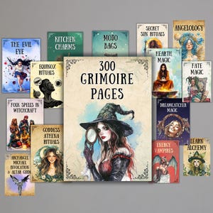 Big 301 Grimoire Pages Bundle, Witch’s Book of Shadows, witchcraft Kit, Beginner Witch, Magic, Rituals, witchy Pages, Pagan BOS