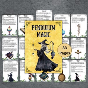 Secret Pendulum Magic, Divination Grimoire pages, Dowsing, witchcraft pendulum, spell, Rituals, beginner witch, BOS Inserts