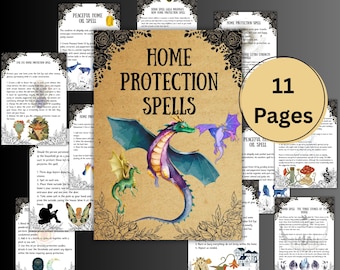Mejores páginas de hechizos para proteger el hogar, hechizos imprimibles de brujería, Libro de las Sombras, ocultismo, paganismo, magia wicca, BOS, página de grimorio, bruja principiante