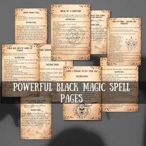 Black Magic Spell Pages Bundle, Printable Dark magic Grimoire, Hexes, Curses, Occult Rituals, Wicca Book of Shadows, Witchy dark Spellbook