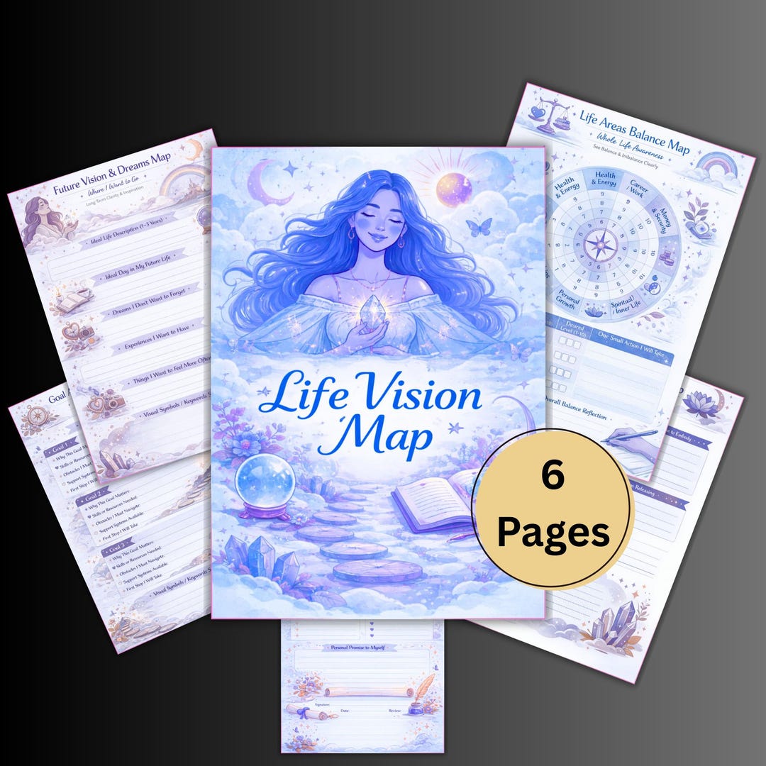 Printable Life Vision Map Planner, Personal Life Roadmap, Goal ...