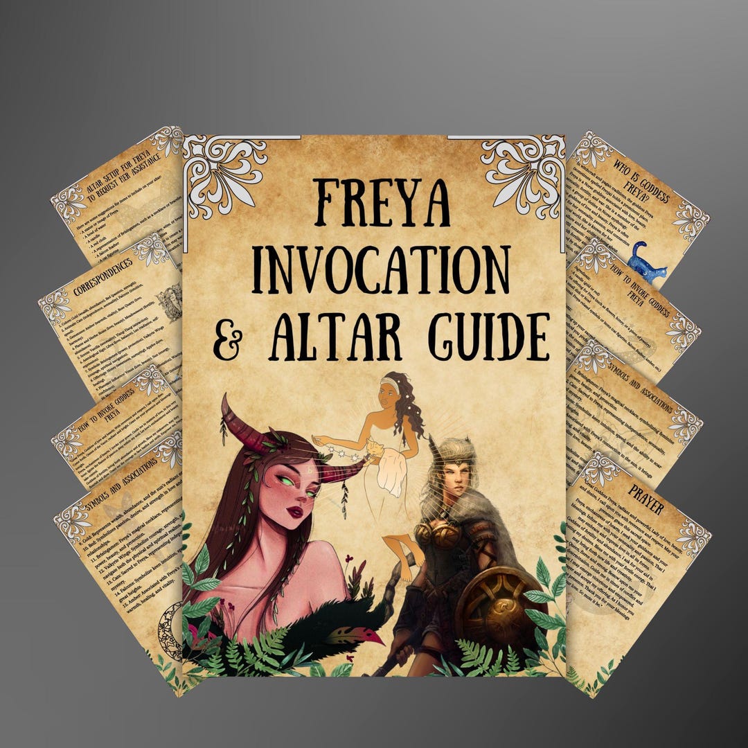 Freya Altar, Printable Book of Shadows, Grimoire Pages, Wicca, Beginner ...