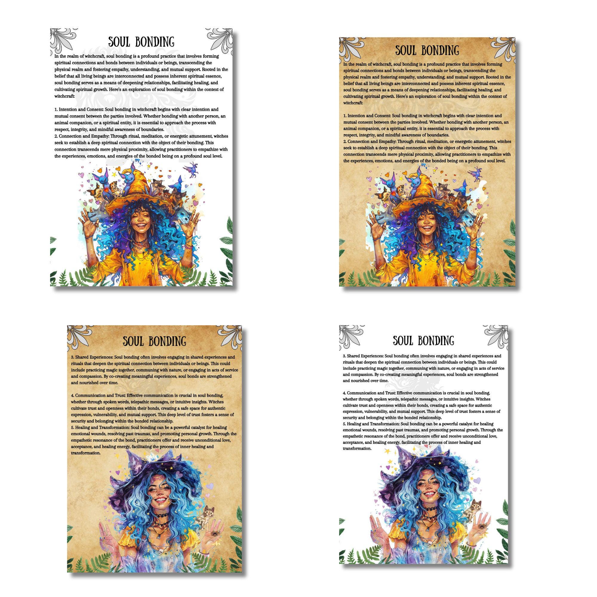 Soul Pages Examples Perfect Soul Magic Pages, Grimoire, Printable Witch Kit, Soul Travel ...