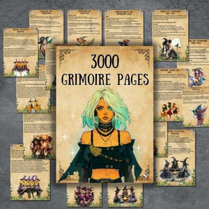 3001 witchcraft grimoire bundle, book of shadows pages, spells, rituals, pagan printable, wicca, with kit, beginner, Grimoire, BOS