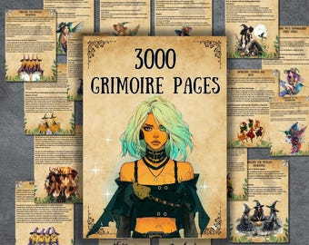 3001 grimoire pages bundle, book of shadows , Witchy Journal, Magic, Witch Kit, Rituals, pagan, wicca, beginner, Witchcraft Pages