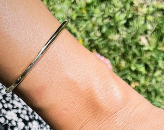 14k Gold Filled Cuff Bracelet Handmade with Hammered Texture Sz Small Med or Large