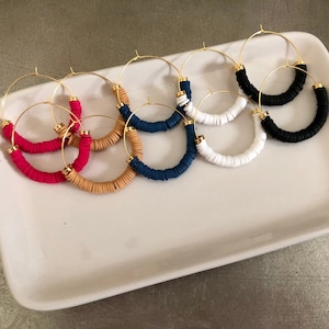 MILLY - Heishi Bead Earrings { Multiple Colors } // Lightweight Hoops // Heishi Earrings // Hoop Earrings