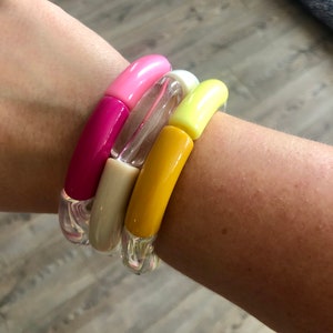 SWEET SUMMERTIME Stack // 12mm Acrylic Bangle Bracelets // Mix & Match // Brightly Colored Bracelets // Acrylic Tube Bracelets image 10