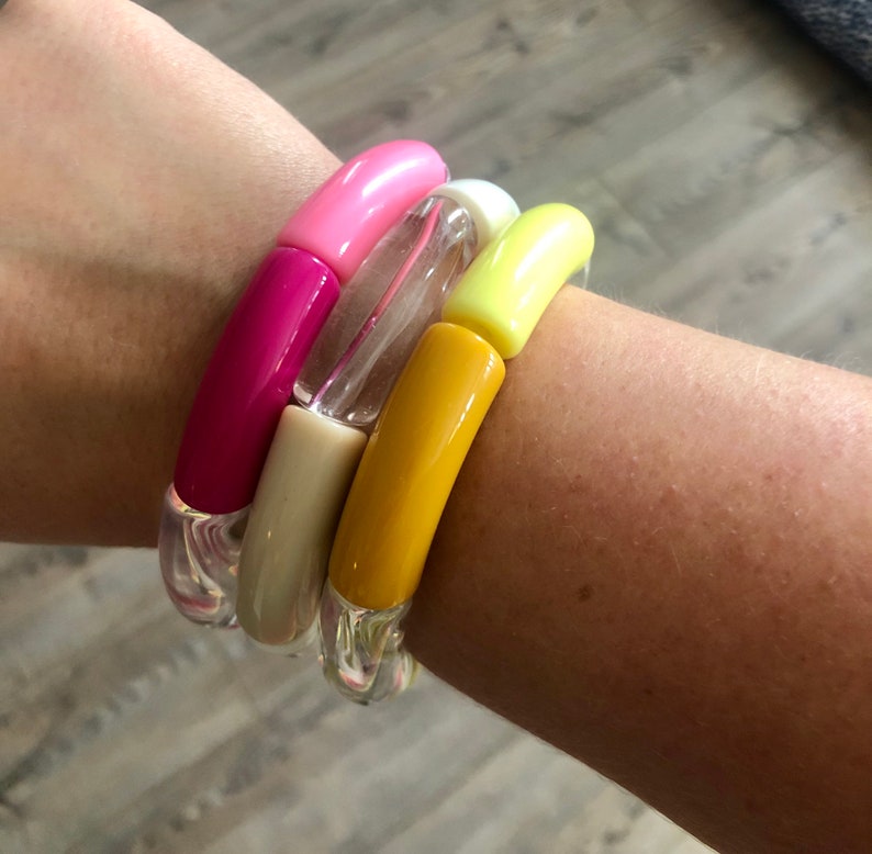 SWEET SUMMERTIME Stack // 12mm Acrylic Bangle Bracelets // Mix & Match // Brightly Colored Bracelets // Acrylic Tube Bracelets image 10