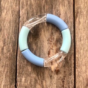 SWEET SUMMERTIME Stack // 12mm Acrylic Bangle Bracelets // Mix & Match // Brightly Colored Bracelets // Acrylic Tube Bracelets Single Blue