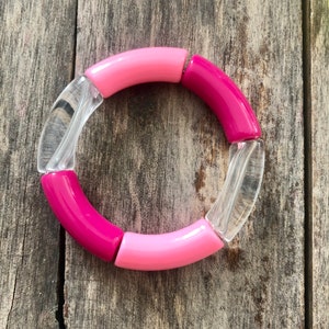 SWEET SUMMERTIME Stack // 12mm Acrylic Bangle Bracelets // Mix & Match // Brightly Colored Bracelets // Acrylic Tube Bracelets Single Pink