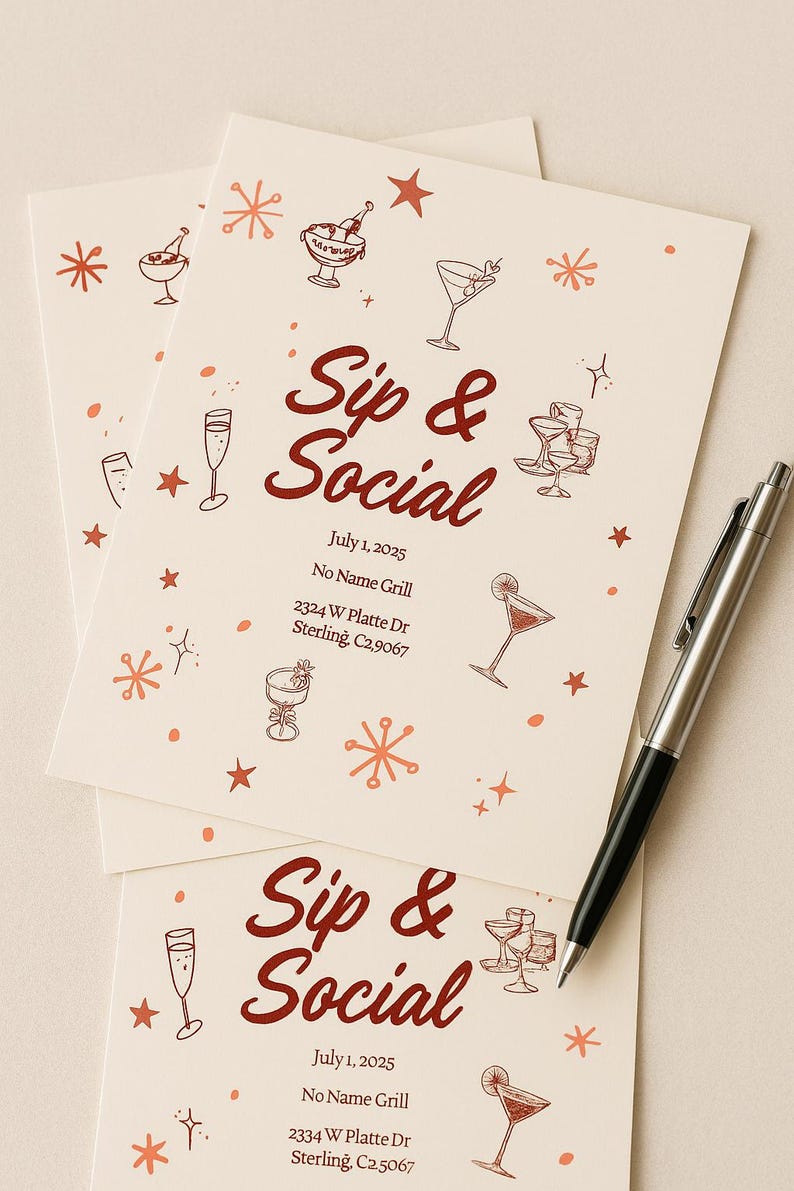 Social, Gathering, Event, Template, Sip and Social, Party, Events ...
