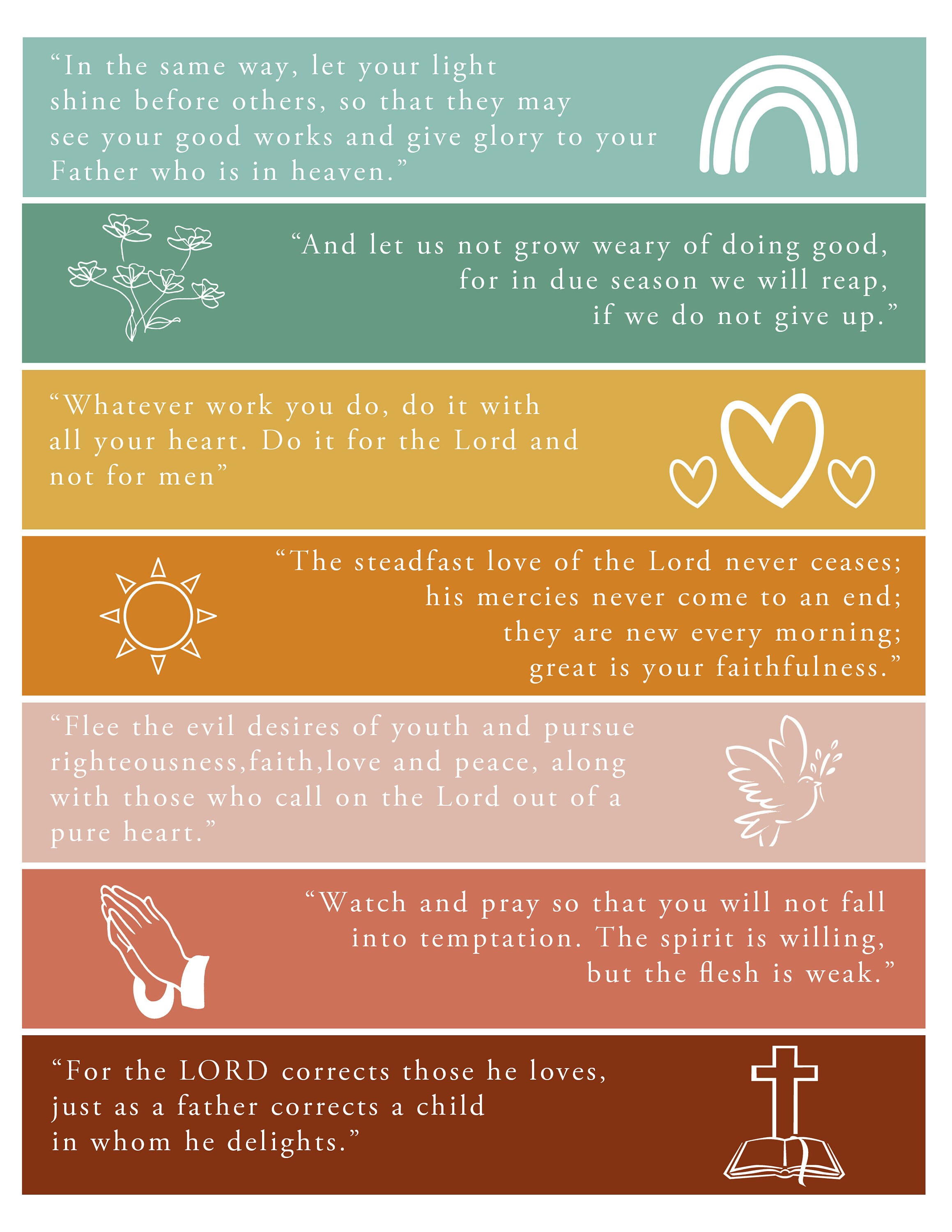 Neutral Colored Behavior Chart Printable, Bible Verse Chart, Digital ...