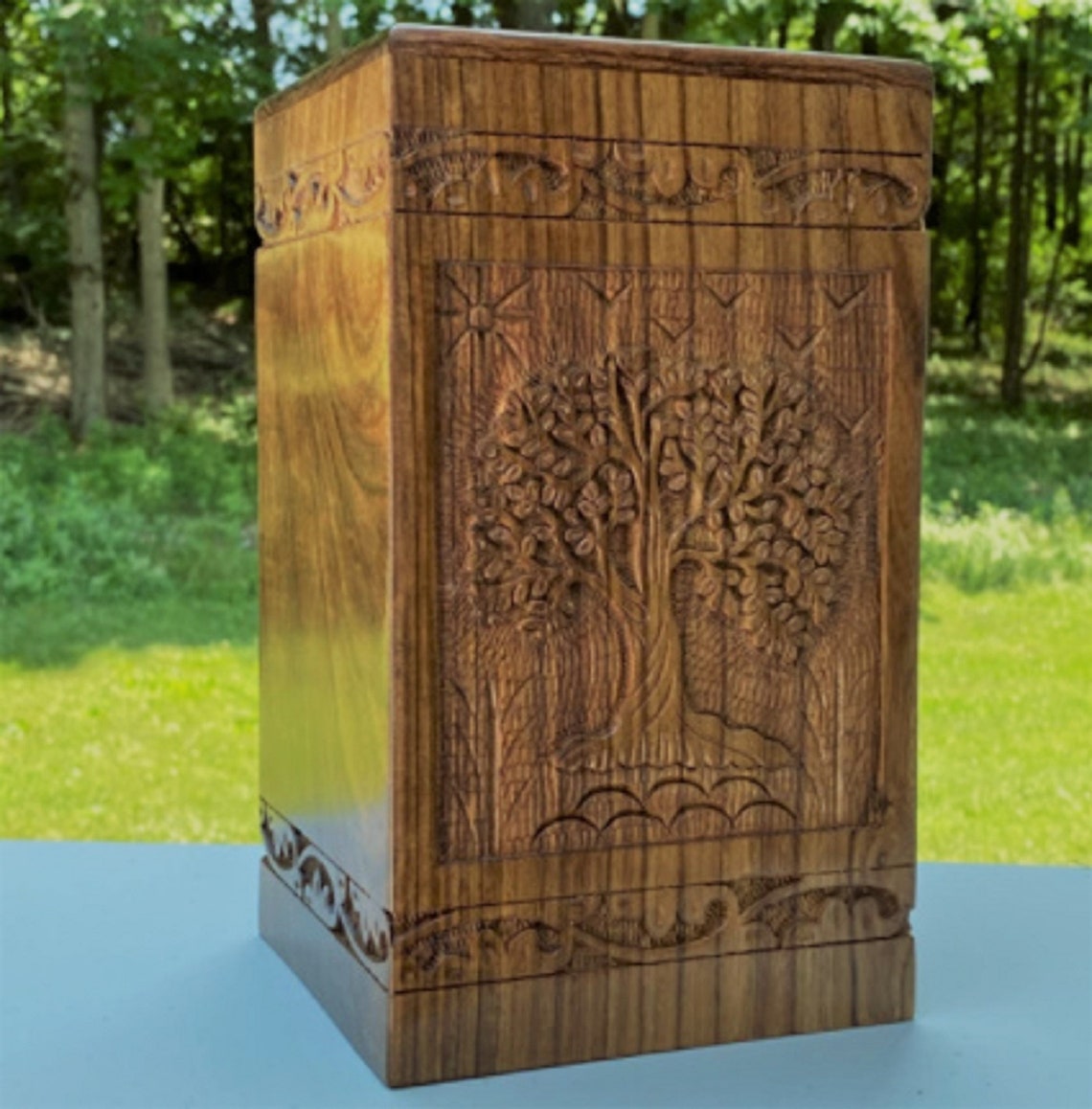 Handmade Rosewood Urn for Human Ashes Tree of Life Wooden Etsy
