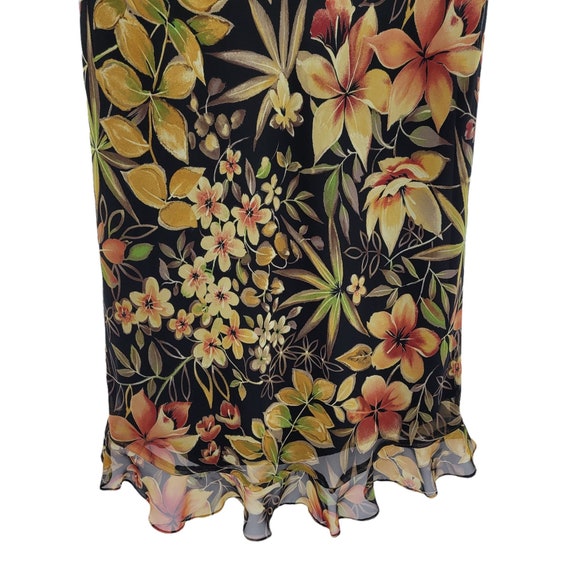 Vtg 90's Skirt Sheer Botanical Tropical Floral Hi… - image 8