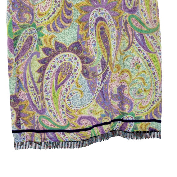 Vtg Barneys New York Hippie Pastel Paisley Beaded… - image 8