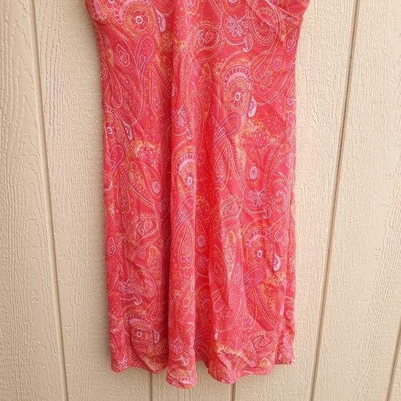 Vintage Pink Coral Bandana Paisley Print Sleevele… - image 5