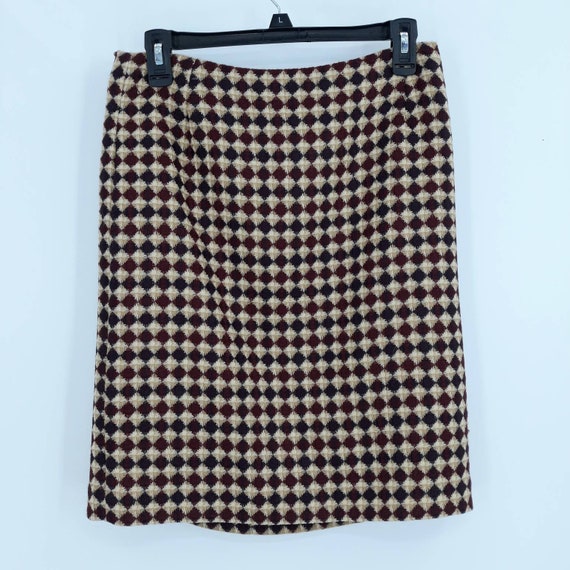 Vintage 80s Eddie Bauer Skirt Wool Plaid Pencil K… - image 1