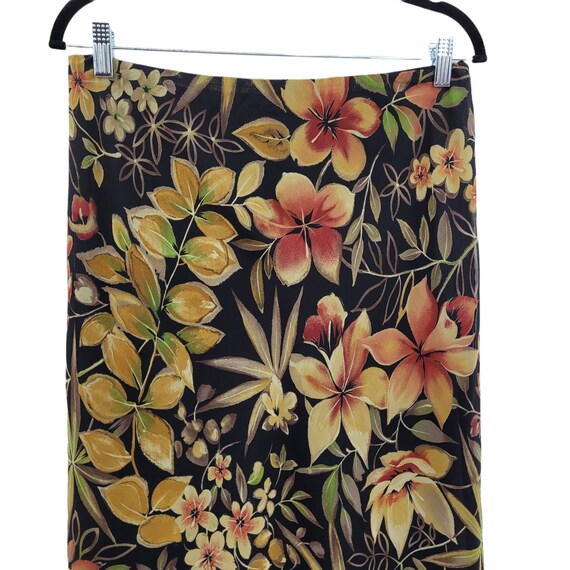 Vtg 90's Skirt Sheer Botanical Tropical Floral Hi… - image 7