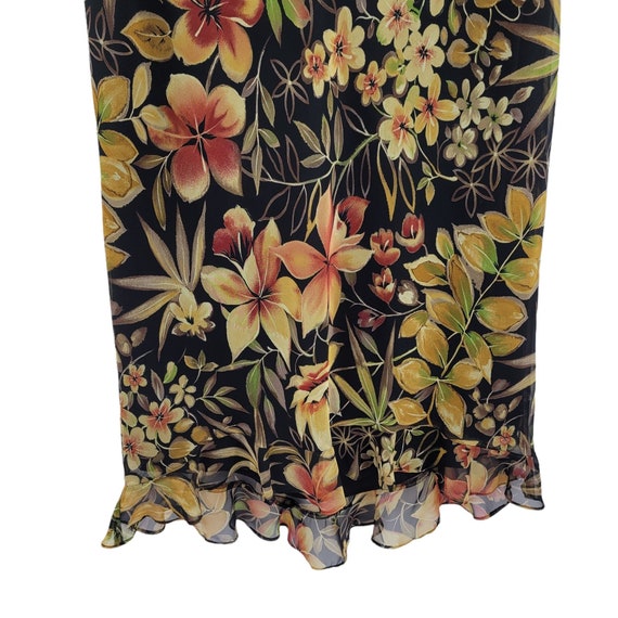 Vtg 90's Skirt Sheer Botanical Tropical Floral Hi… - image 4