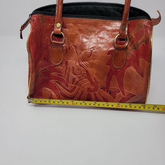 Vintage Southwestern Oxblood Genuine Leather Tool… - image 10