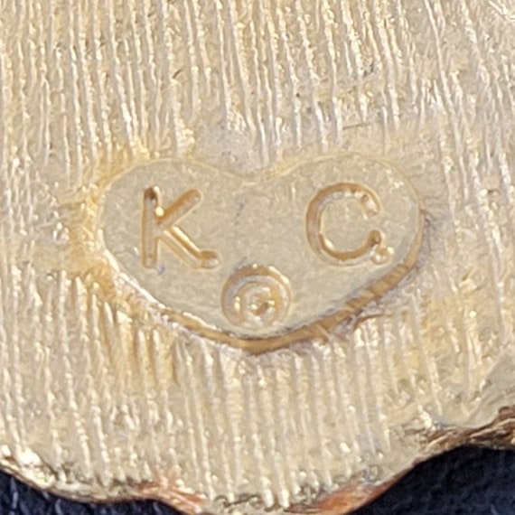 Vintage Signed KC Kenneth Cole Brooch Pin Enamel … - image 3