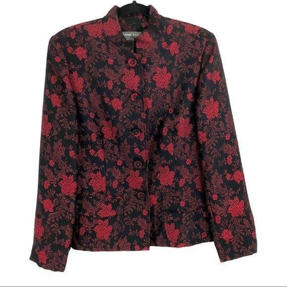 Vtg 80's Josephine Chaus Blazer Oriental Jacquard… - image 1