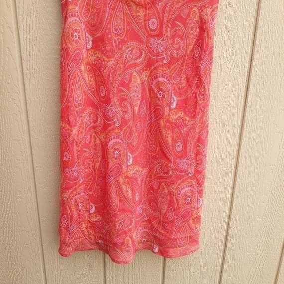 Vintage Pink Coral Bandana Paisley Print Sleevele… - image 9