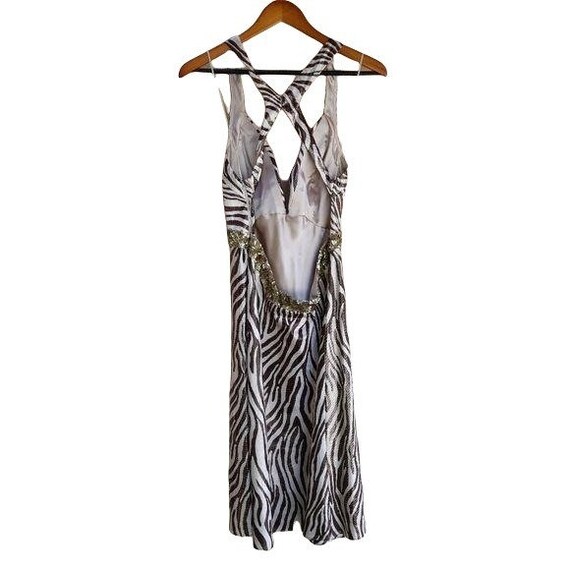 Vintage Y2K La Femme Metallic Bronze Zebra Stripe… - image 8