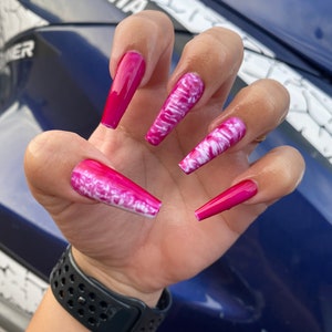Pink press On Nails | halloween Press On Nails | glow in the dark  Press On Nails | Custom Press On Nails |