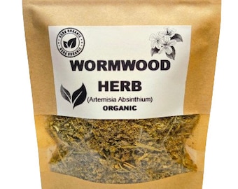 Organic WORMWOOD HERB | Artemisia Absinthium | Wormwood Tea | Herbal Tea | Dried Herbs | Organic Herbs | Herba | Tea