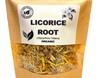 Organic LICORICE ROOT | Glycyrrhiza Glabra | Licorice Tea | Liquorice Root | Herbal Tea | Dried Root | Organic Herbs | Herba | Tea | Root