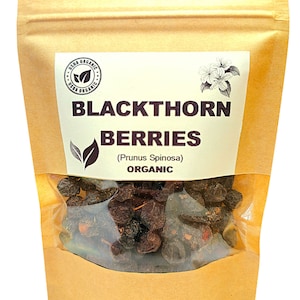 Organic BLACKTHORN BERRIES | Prunus Spinosa | Blackthorn Tea | Dried Berries | Dried Fruits | Organi Herb | Dried Herb | Fruit Tea | Herba