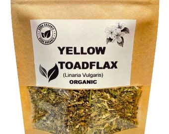 Organic YELLOW TOADFLAX HERB | Linaria Vulgaris | Yellow Toadflax Tea | Herbal Tea | Dried Herbs | Organic Herbs | Herba | Tea