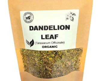 Organic DANDELION LEAF | Taraxacum Officinale | Dandelion Leaf Tea | Herbal Tea | Herbalism | Organic Herbs | Dried Leaf | Herba | Tea