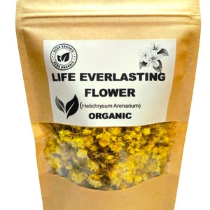 Organic LIFE EVERLASTING FLOWER | Helichrysum Arenarium | Life Everlasting Tea | Herbal Tea | Dried Flower | Herba | Helichrysum stoechas
