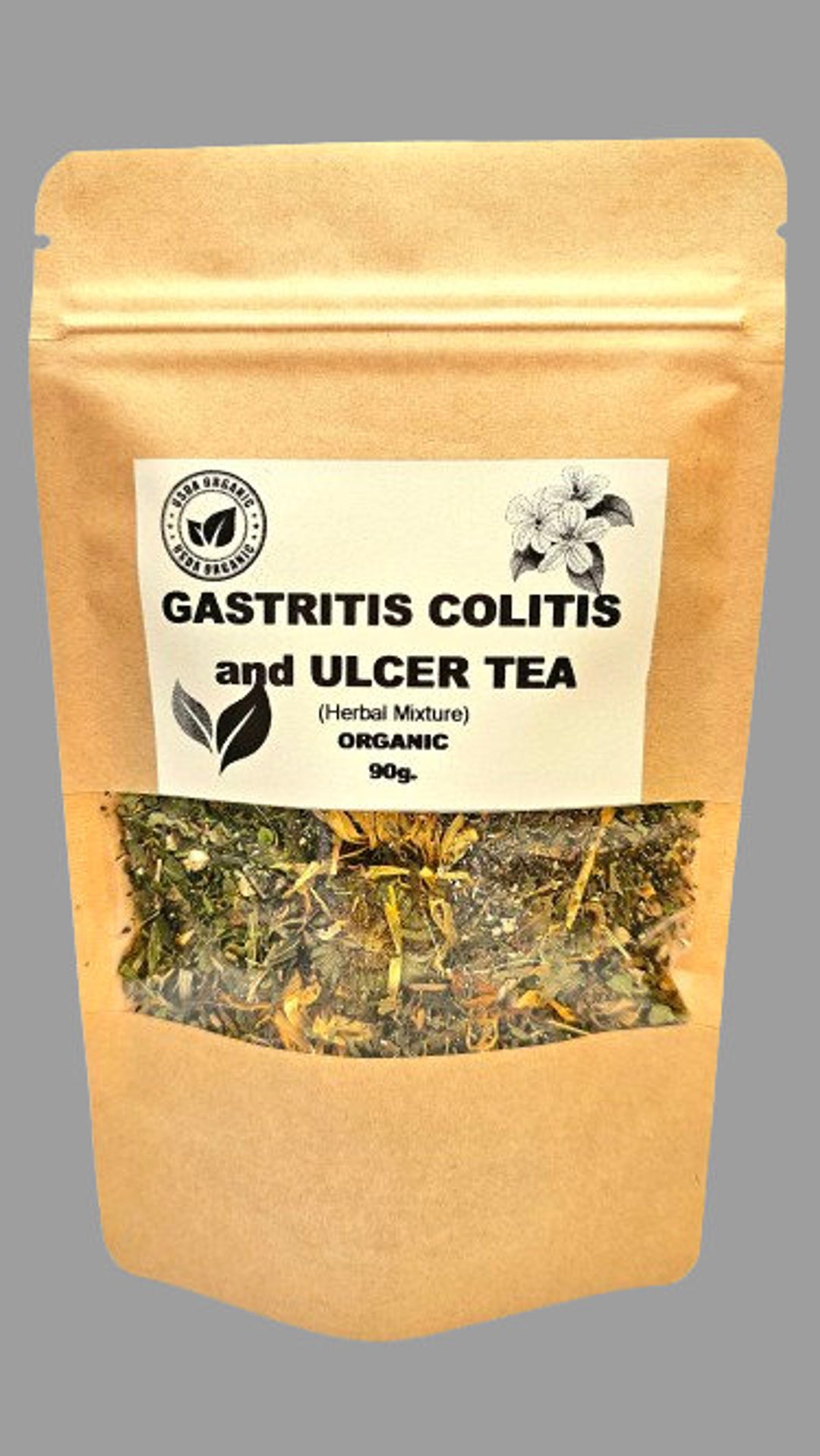 Organic Gastritis Colitis and Ulcer Tea 90g. Herbal Mixture Herbal Tea ...