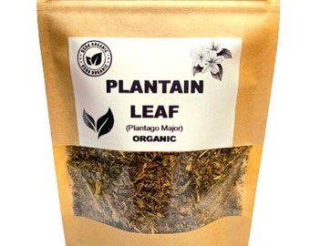 Organic PLANTAIN LEAF | Plantago Major | Plantain Tea | Herbal Tea | Dried Herbs | Organic Herbs | Herba | Tea | Organic Bulk Herb