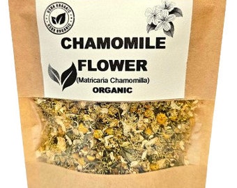 FLEUR DE CAMOMILLE biologique | Matricaria Chamomilla | Thé à la camomille | Tisane | Fleur séchée | Fleur biologique | Herbes biologiques | Herba | Thé