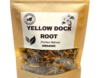 Organic YELLOW DOCK ROOT | Rumex Alpinus | Yellow Dock Tea | Rumex Alpinus Tea | Herbal Tea | Dried Root | Organic Herbs | Herba | Tea