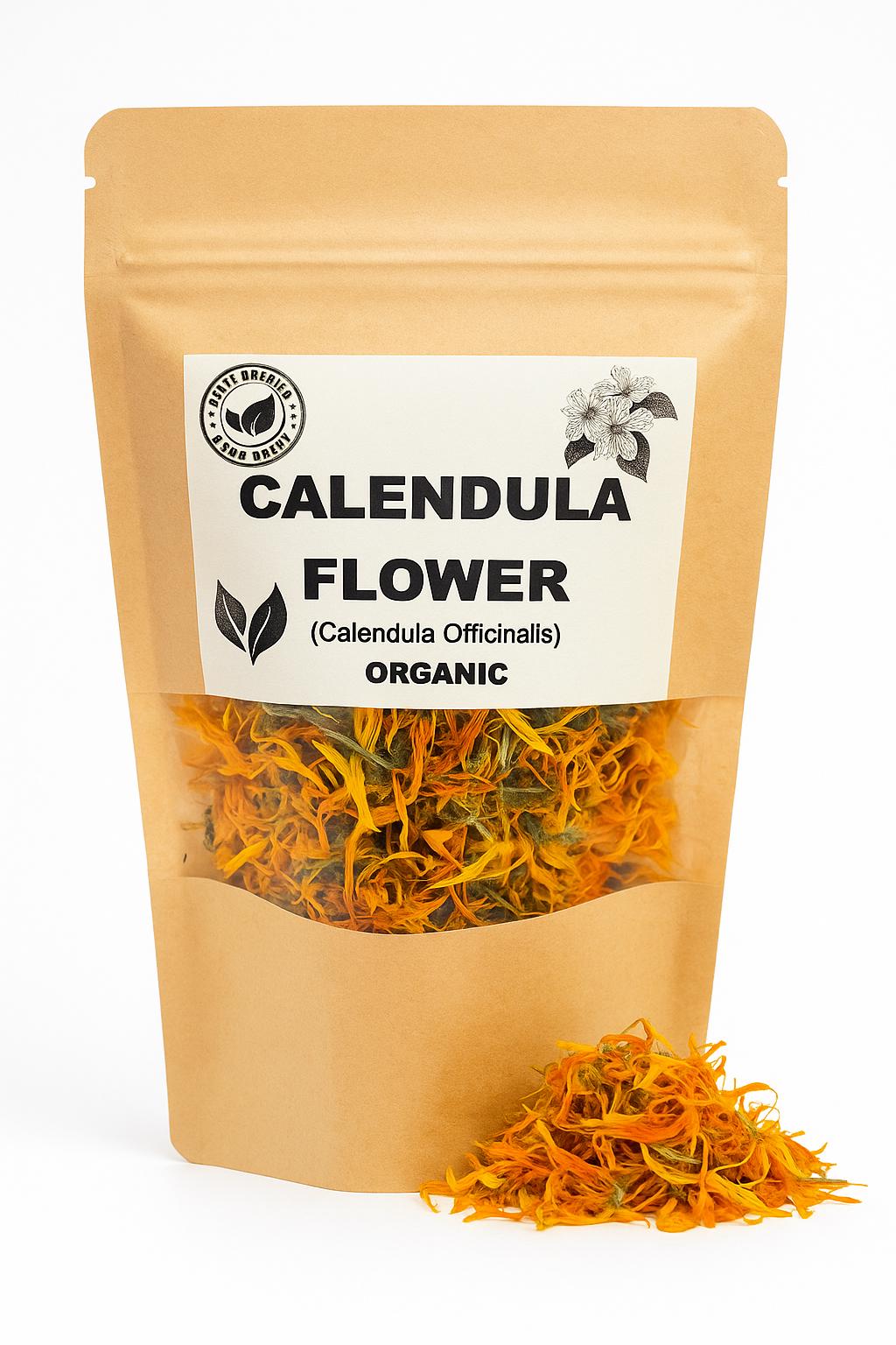 Organic Calendula Flower Tea - Dried Calendula Officinalis Herbal Tea, Natural Organic Herbs for Soothing Flower Tea & Wellness