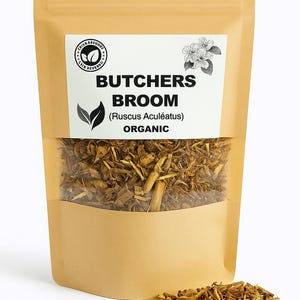 Organic Butchers Broom Root | Ruscus Aculeatus Dried Bulk Herb for Tea & Herbal Remedies | Natural Organic Herbal Tea Root