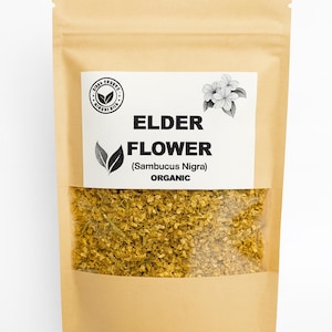 Organic ELDER FLOWER | Sambucus Nigra | Elder Flower Tea | Herbal Tea | Dried Herbs | Organic Herbs | Dried Flower | Herba | Tea | Flowers